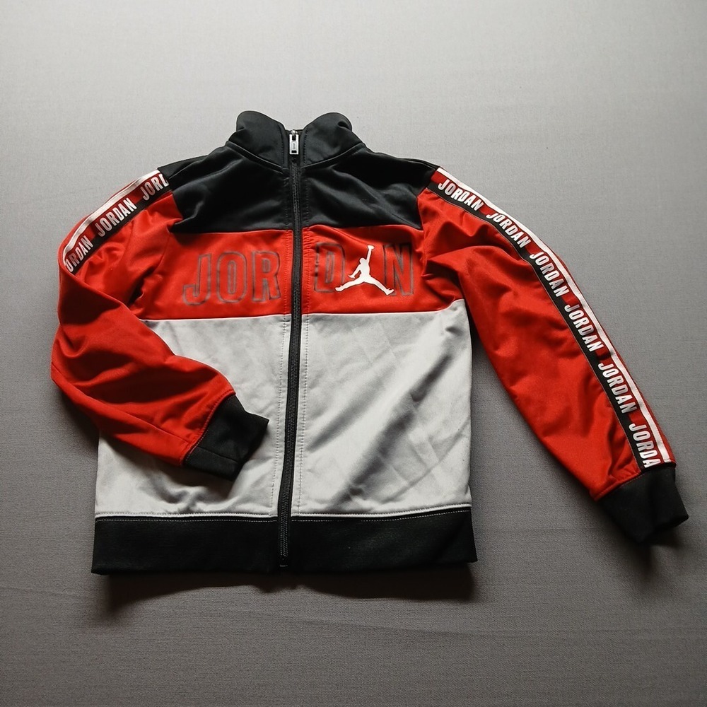 Childs L Size 7 JORDAN Jacket Red/gray/black, think Fall BACK TO SCHOOL - Picture 10 of 16
